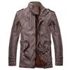 Férfi bőrkabát Slim Fit motoros alkalmi melegkabát