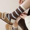 Australian Fleece Striped Twist Warm Socks Autumn and Winter Fleece Thickened Warm Tube Socks Children's Home Sleep Socks Women