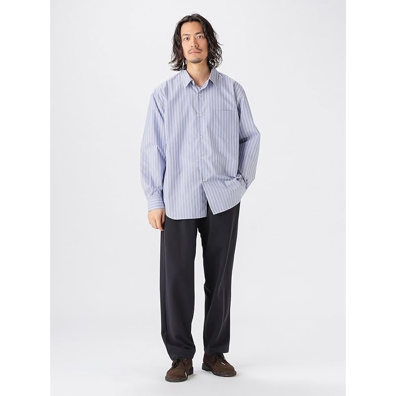 [Beaming life store by BEAMS] L/S shirt polyester broad regular color shirt 25SS men's BLUE_STRIPE S_92110375147