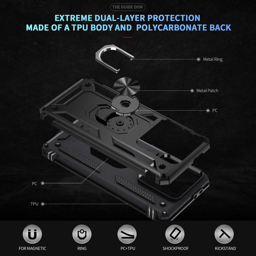 For Xiami Mi 14T Pro Shockproof Folding Armor Case For Xiami Mi 14T Stand Holder Ring Cover