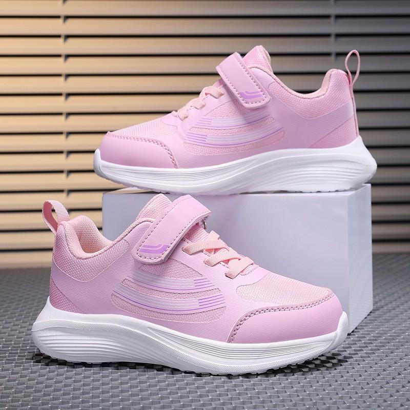 Kids Breathable Flyknit Running Shoes Boys Girls Lightweight Soft Sole Casual Sneakers Fall US 10.5 розоватый