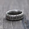 YILUOCD Stainless Steel Viking Runes Ring for Men Women Vintage Nordic Celtic Knot Rings Odin Letter Amulet Jewelry Wholesale