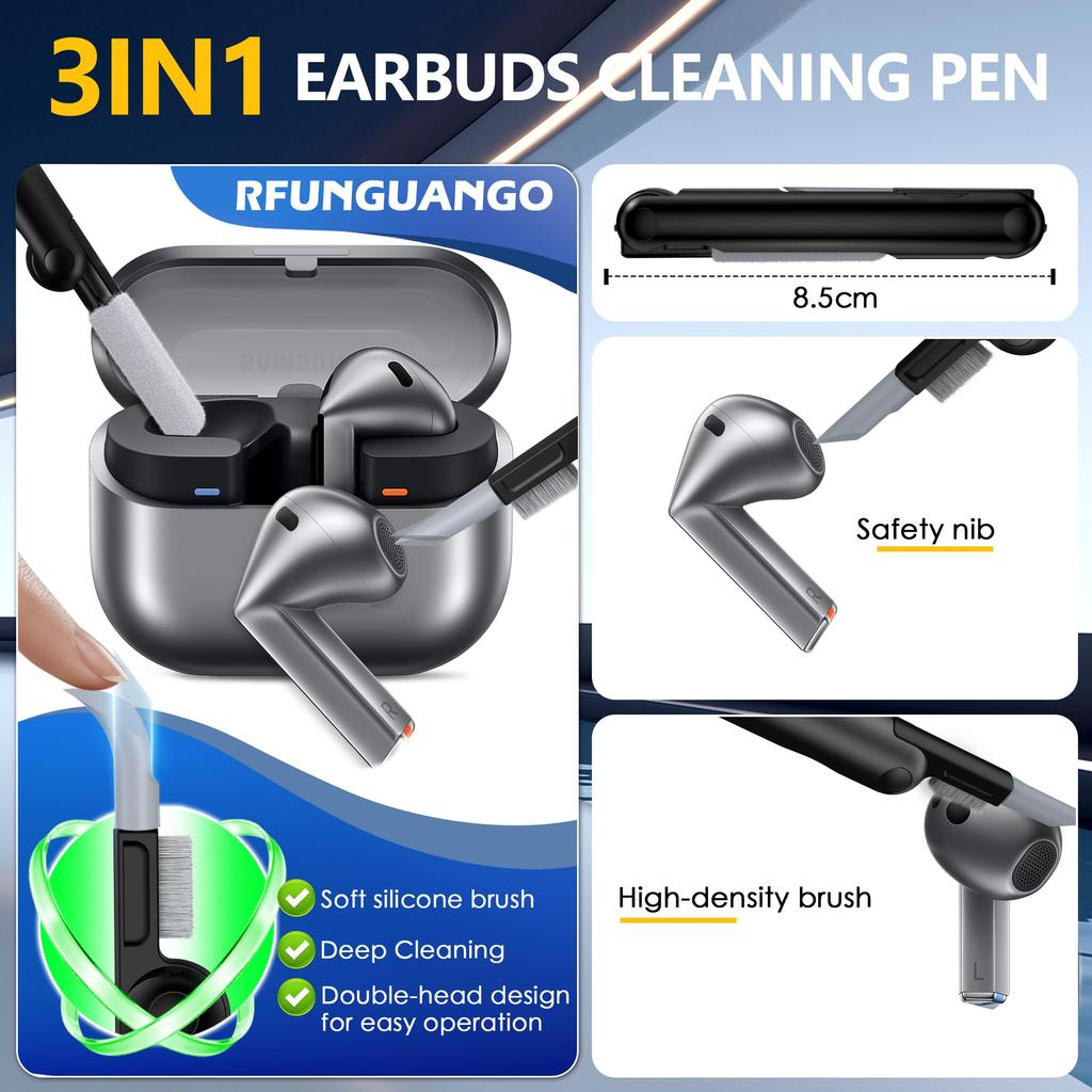 MHYALUDO Kompatibel mit Samsung Galaxy Buds3 Pro mit Verriegelungsverschluss Militärische Kopfhörerhülle mit Wanderverschluss und Reinigungsset Weiß