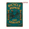 Vintage Metal Garage Sign Bicycle Repair Wall Decor 20x30cm