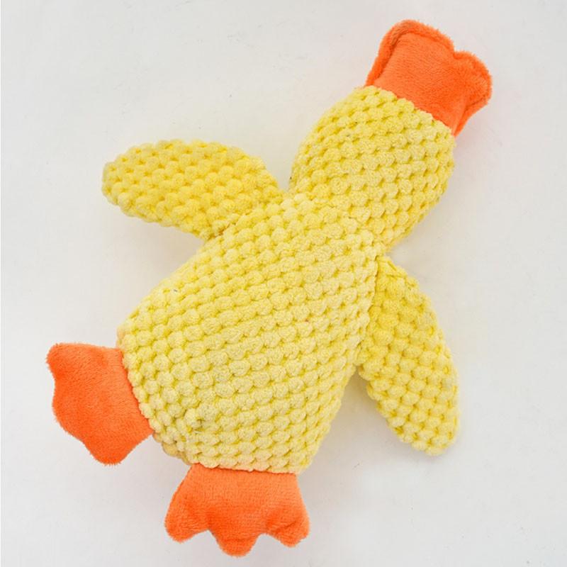 

Soft Duck Squeaky Dog Chew Toy Durable Interactive Play Pet Teething Training Supplies S жовтий
