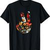 Elegant Silhouette Wildflowers Floral Peace Sign Hand T-Shirt(27)