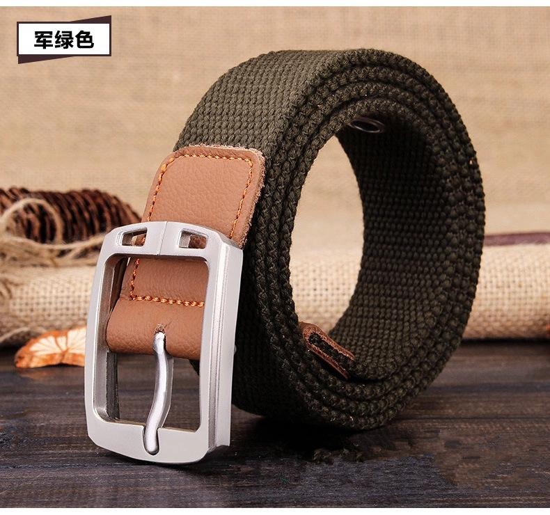 

Мужской ремень Canvas Day Buckle Casual, ремень для студентов, полосатый ремень Trend армия зеленый