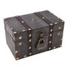 D2 Wooden Organizer Box Treasure Chest Vintage Style Coded Lock Alloy Tipping Wood Wide Application Vintage Jewelry Storage Box