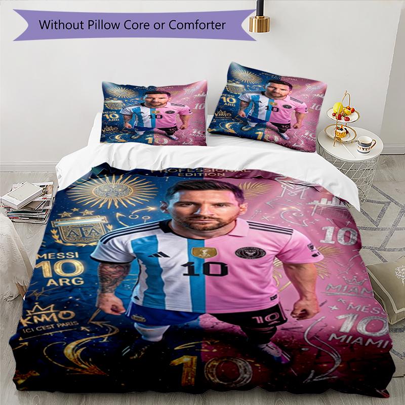 Messi 10th Anniversary Print Flannel Blanket, Soft Warm Lightweight Throw Blanket for living Room,Sofa Bed Camping office