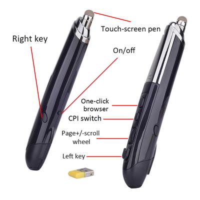 PR-08 2.4Ghz Wireless Optical Touch-pen Mouse 800/1200/1600DPI Wireless Mouse Pen with Web Browsing