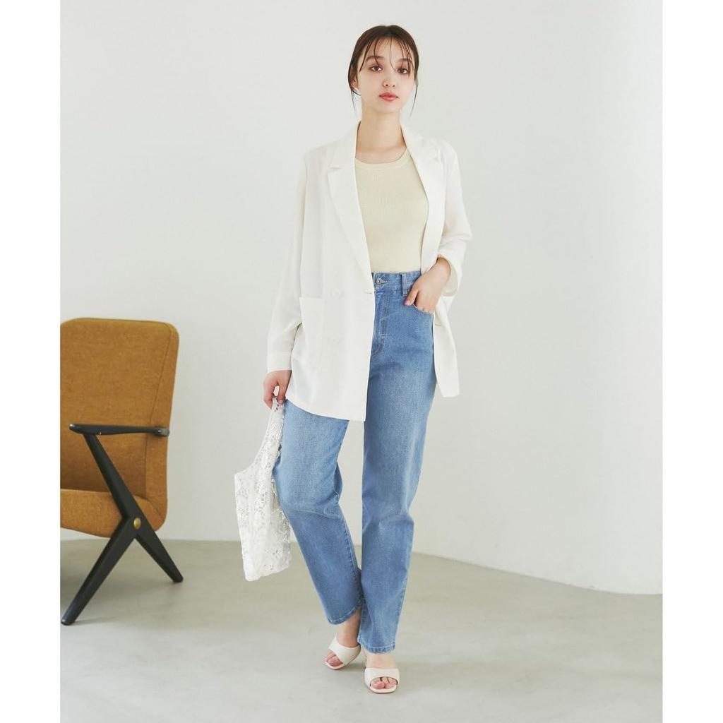 ROPE PICNIC Revolutionary Denim Denim Straight Navy Size 38 Waist-Shaped Pants, (40),