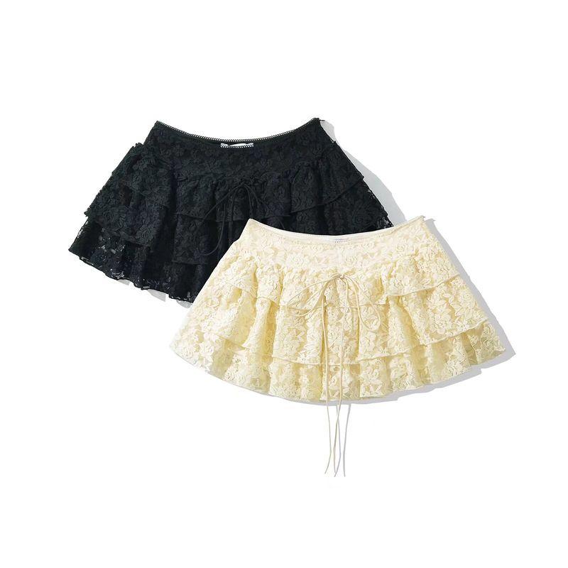 Jnleaog Autumn New Women's Clothing Fashion Style French Style Fashionable All-Match Casual Style Lace Skirt Culottes