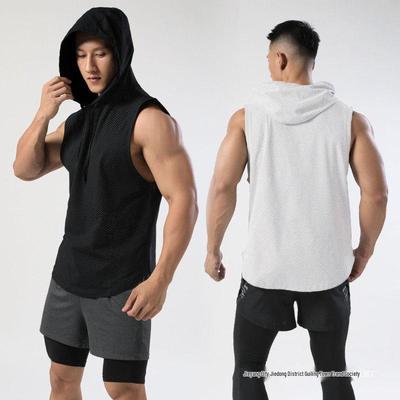 Men's Hooded Sleeveless Sports Vest - Summer Basketball Jersey Tank Top Plus Size