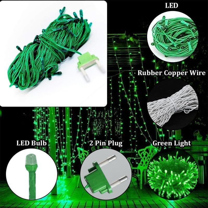 12 Meter (39Ft) LED Rice String Lights – Green Fancy Decorative Fairy Lights for Indoor Outdoor Use, Bedroom, Wedding & Festival Ambience Pack of 2