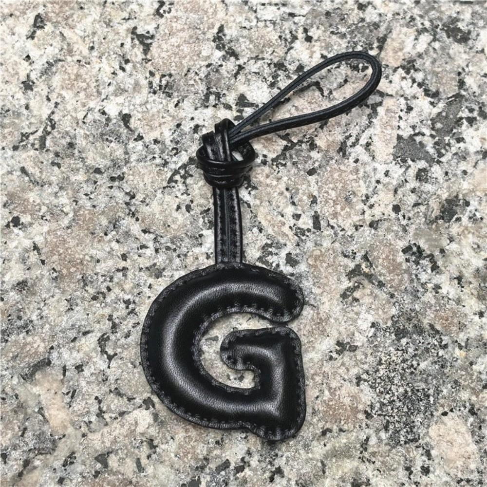 26 Initials Leather Alphabet Key Chain Genuine Sheepskin Car Pendant  Ladies