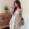 French temperament neck dress women's early spring new seaside vacation wind backless A-word long dress fairy dress