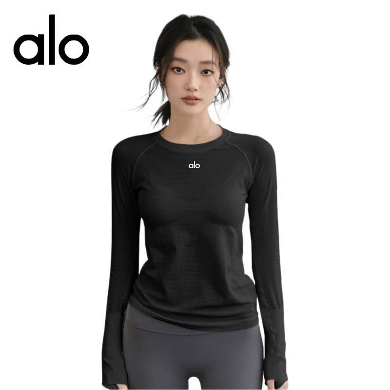 Women's Quick-Dry Sports Yoga Long-Sleeve T-Shirt - Round Neck, Versatile for Autumn/Winter Training