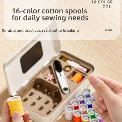 Magnetic Sewing Tool Kit Multifunctional Space Saving Needle Thread Box Compact Design Easy Sewing Needle And Thread Kit