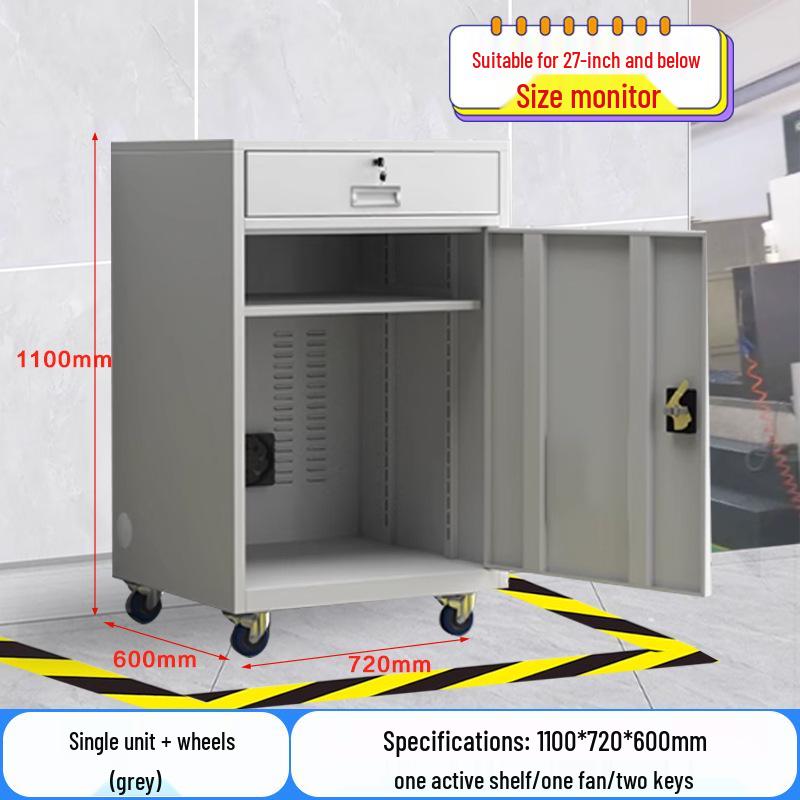 Durable Moisture-Proof Movable Industrial PC Cabinet for CNC Workshop