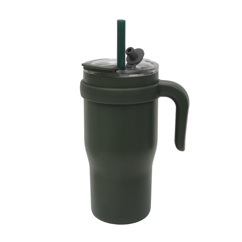 Vacuum 50Oz Big Mac Car Cup Men'S New Thermos Cup Double Layer With Straw With Handle Bingba Cup