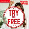 2D Flat Aluminum "Try for Free" Decorative Signs and Plaques, Available In Various Sizes. Vintage-style Distressed Country-inspired Red and White
