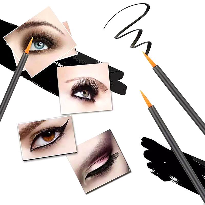 50 Adet Tek Kullanımlık Eyeliner Fırçaları Ince Fiber Kafa Eyeliner Krem Aplikatör Göz Kozmetik Fırça Kapaklı Makyaj Güzellik Araçları
