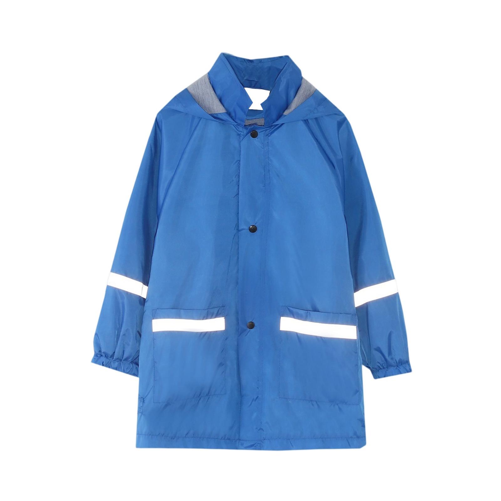 

Детский дождевик - Однотонная куртка с капюшоном для улицы 120 синий