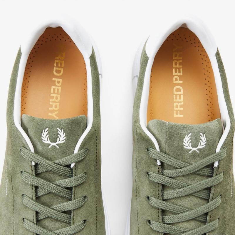 Fred Perry Men S Khaki Suede SneakerS B71