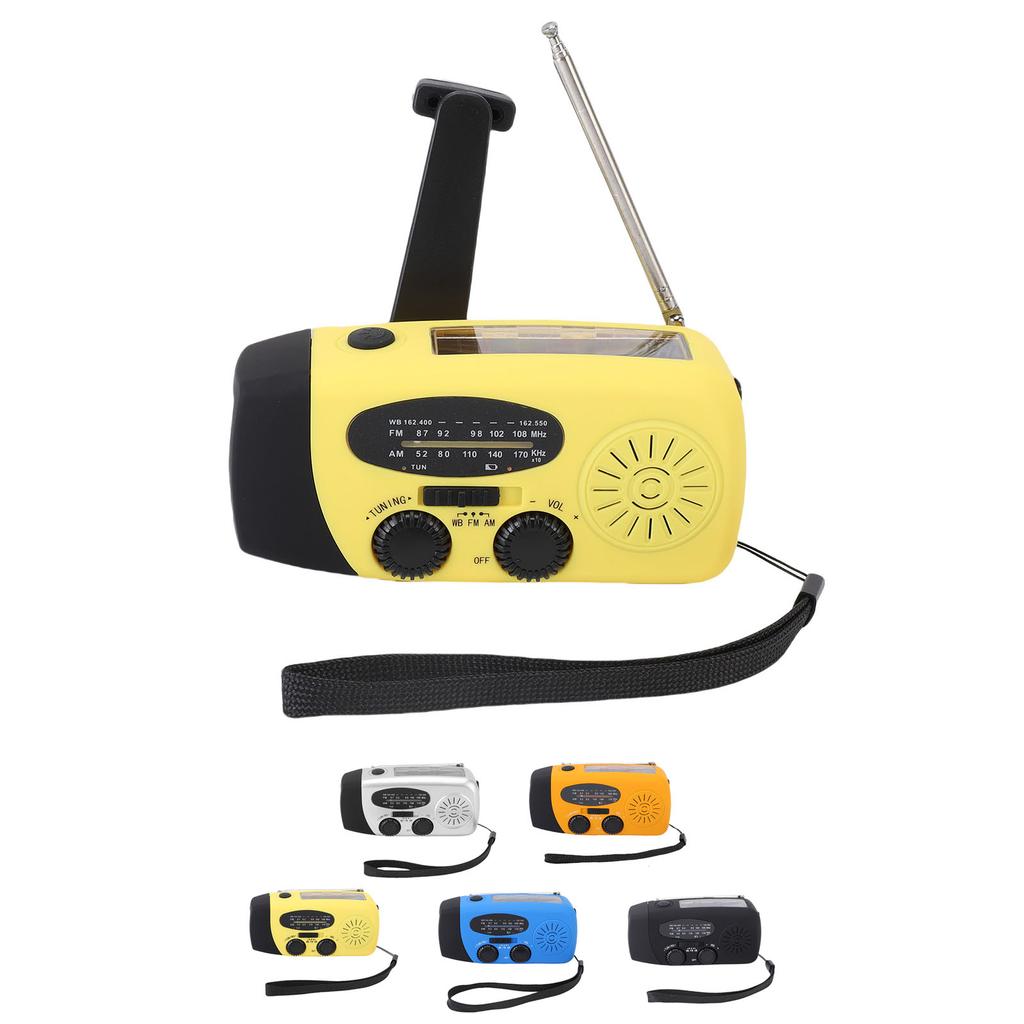 Solar Emergency Radio Hand Crank Portable NOAA Weather Radio with AM FM LED Lights SOS Alarm Cell Ph