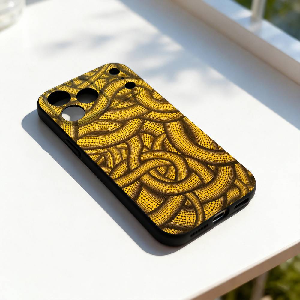 

Чехол для телефона с рисунком тыквы в стиле Yayoi Kusama для iPhone 11,12,13,14,15,16,17,Pro,Max,Plus,E,SE4,Air,Mini Черный Мягкий Чехол iPhone17promax