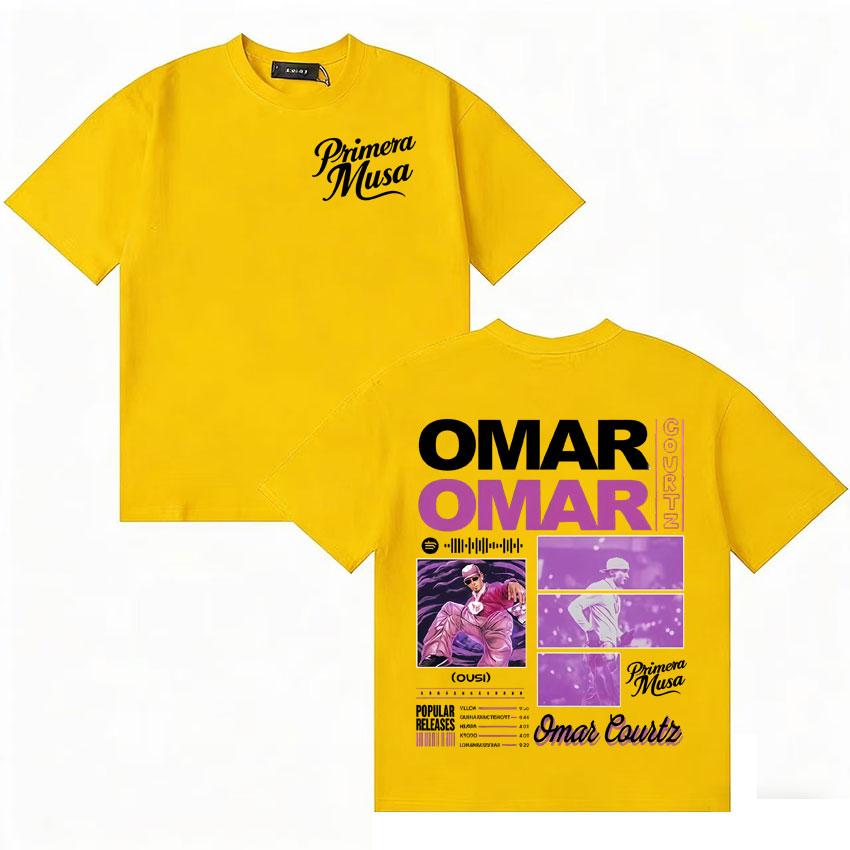 2026 Rapper Omar Courtz Primera Musa Gothic Unisexs Womens Double Sided T Shirts Oversized Cotton Vintage Pop Short Sleeve Tshirt