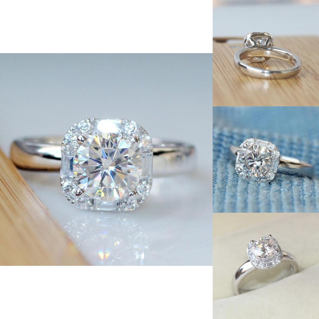 Classy Platinum Colored Wedding Ring For Women With Square Zircon Gem