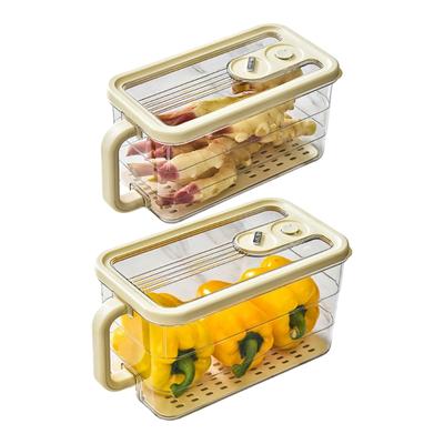 Transparent Food Storage Conntainer Detachable Handle Stackable Portable Bread Vegetables Box For Home Use