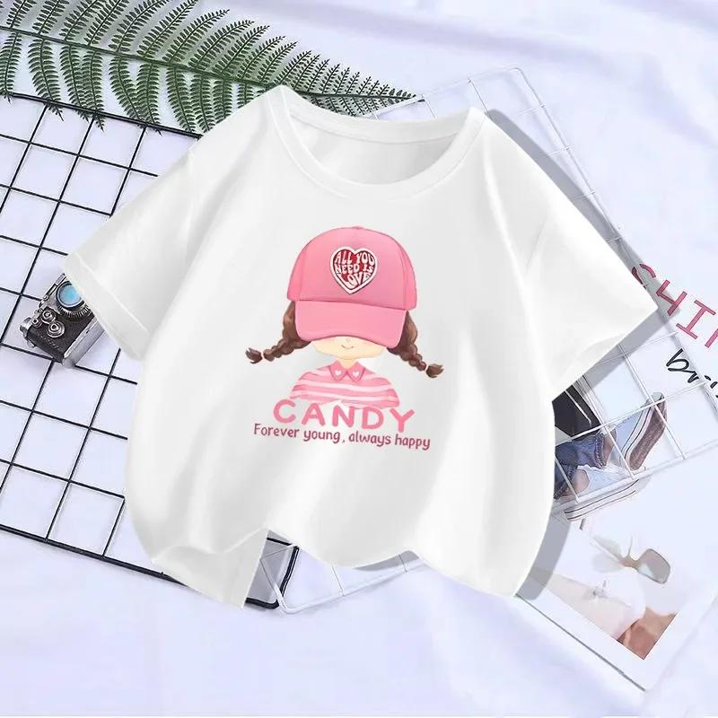 

Детская футболка из модала с коротким рукавом, модный топ с рукавом до локтя для маленьких девочек, розовая футболка для девочек, трендовая одежда для девочек, одежда для мальчиков 2T(90cm)