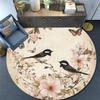 Birds Round Area Rug,Carpet Rug for Living Room Bedroom Sofa Playroom Decor,Non-slip Floor Mat