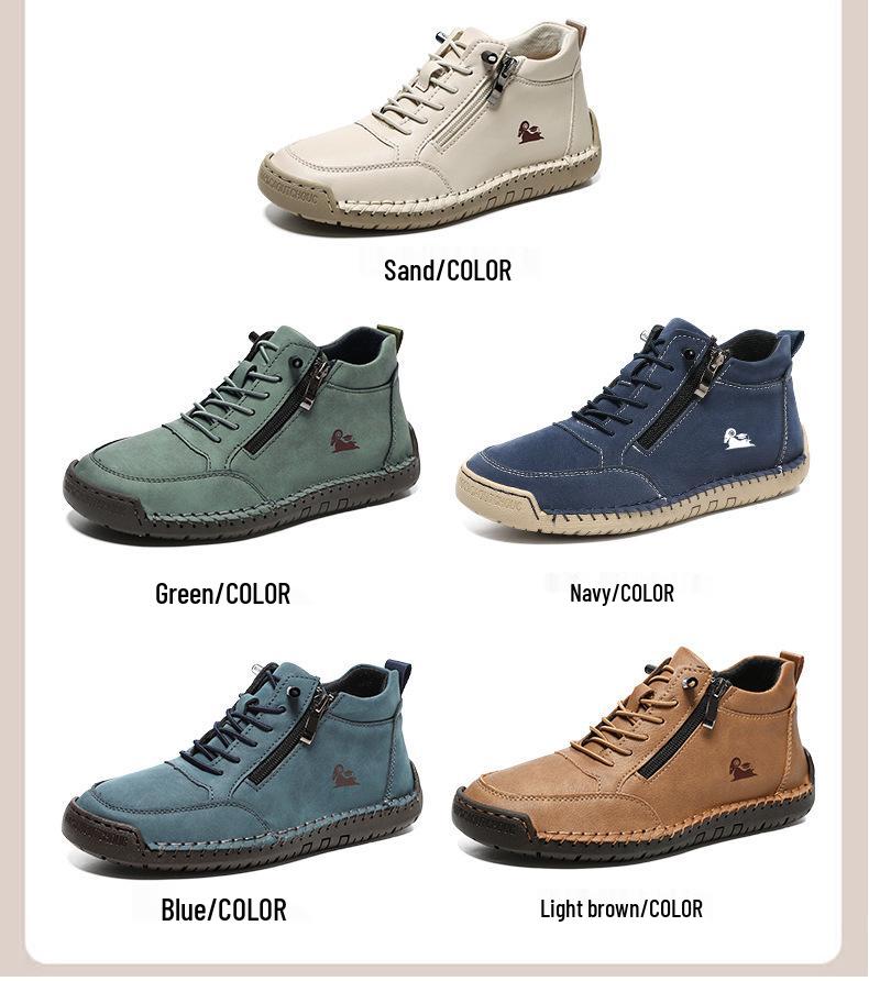 Hand-Stitched Women’s Soft Sole Flat Casual Shoes for Autumn & Winter - A805