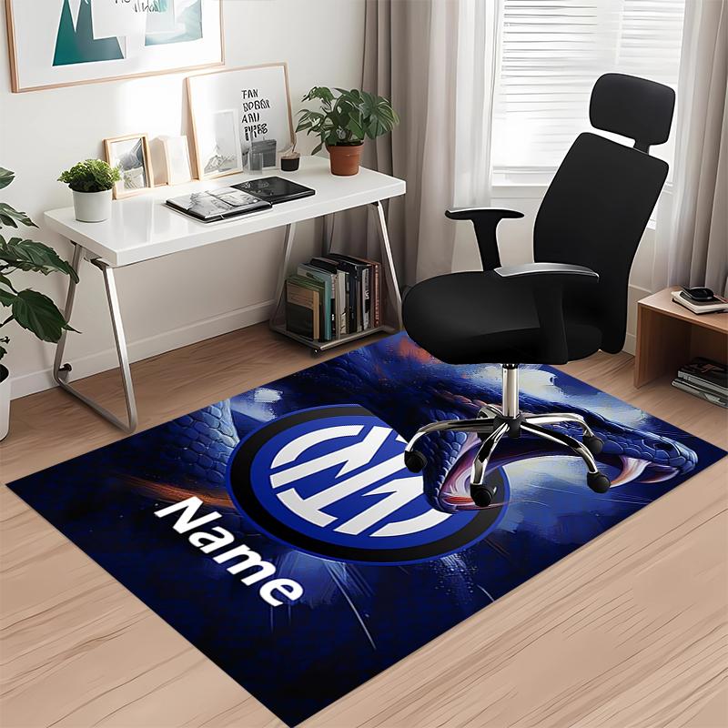 Custom Name Inter Milan Printed Carpet, for Office Chair Living Room Bedroom Kitchen Room Decor Gifts.