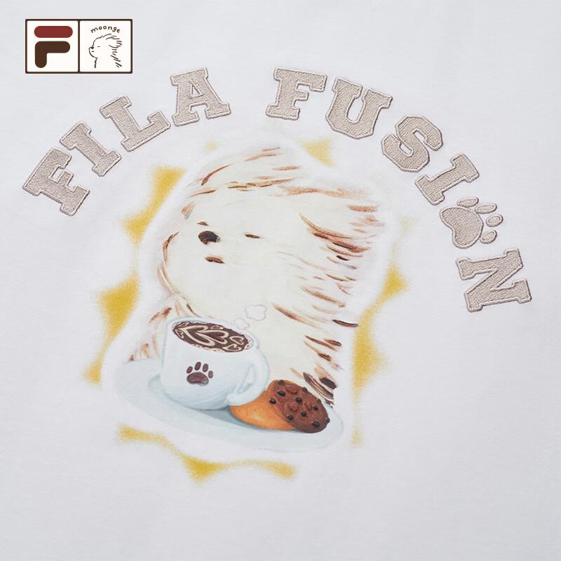 FILA FUSION Doodle Dog Co-branded Unisex Loose T-Shirt