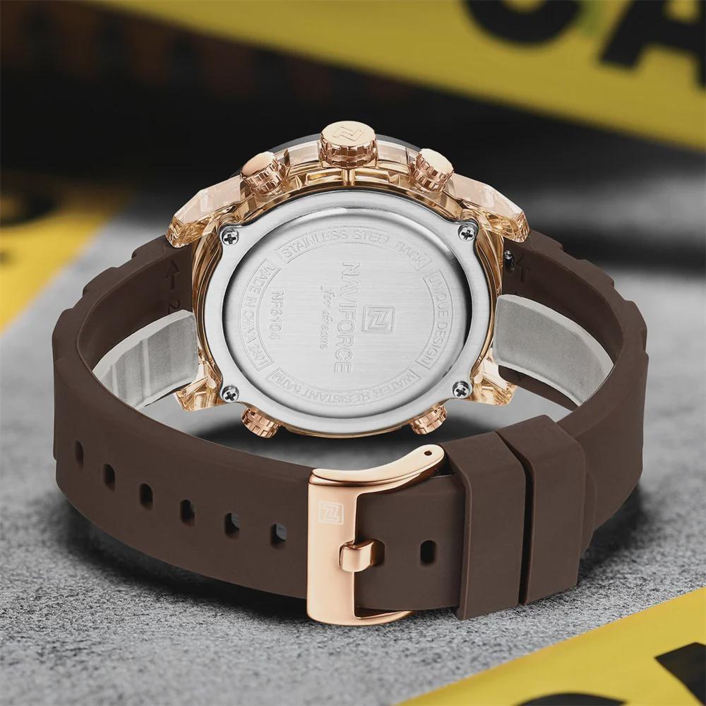 Quartz Chronograph Wristwatch Multifunctional Men's Sports Wrist Watch Dual Display Time Night Light Boys Alarm Watches