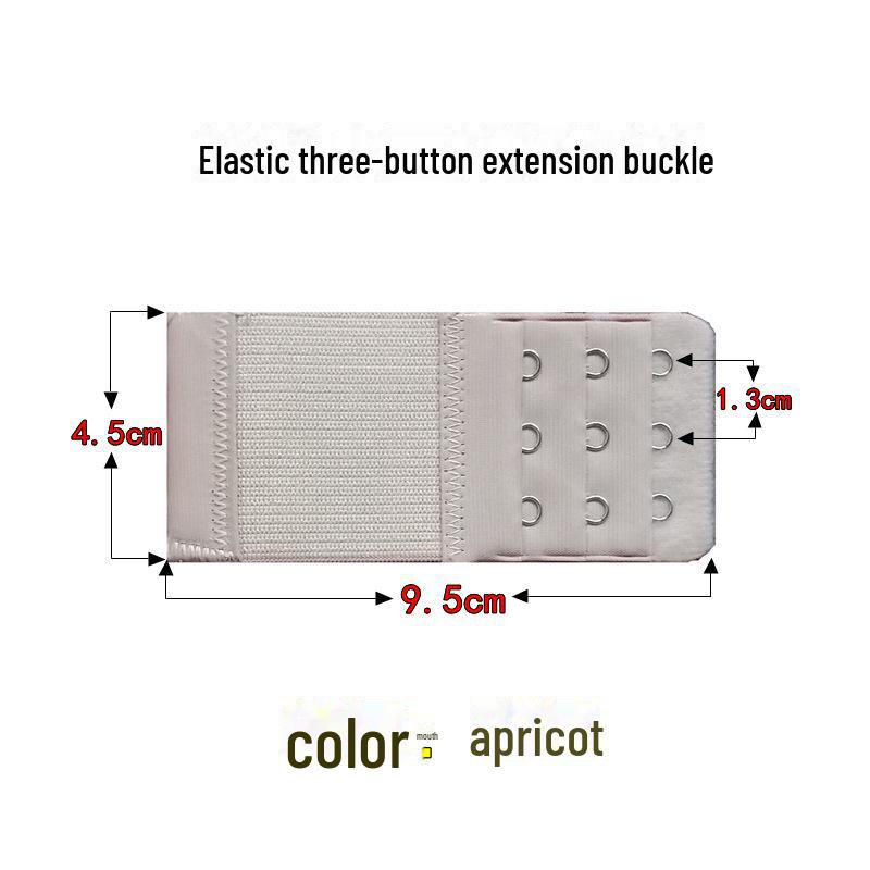 

Эластичный трехрядный удлинитель бюстгальтера с тремя пуговицами и пряжкой из нержавеющей стали абрикосовый