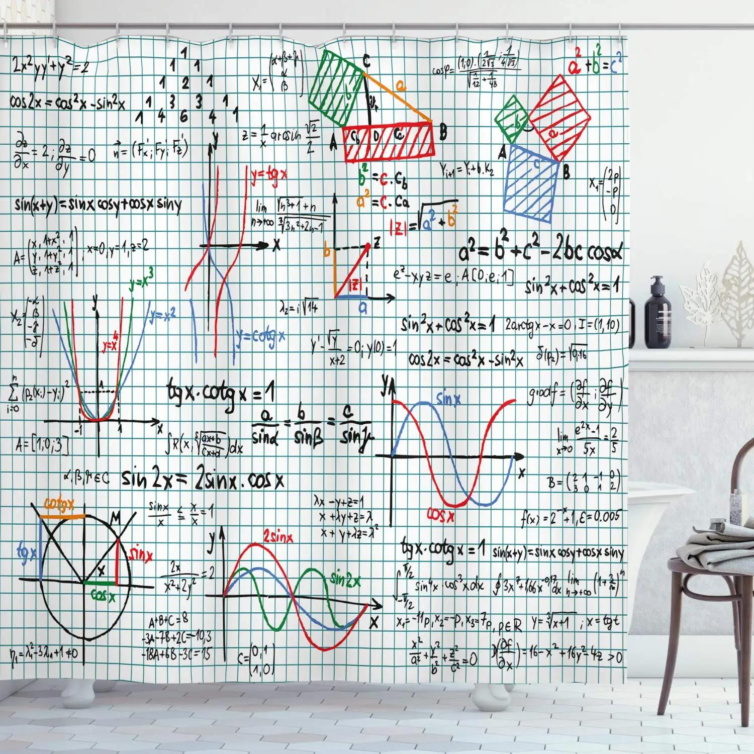 

Math Shower Curtain Multiplication Table 1 To 12 Waterproof Shower Curtain Educational Style Polyester Fabric Bathroom Decor Set W90xH180cm(35x70 in)