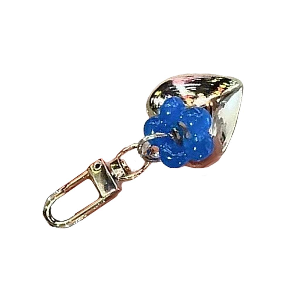 Sweet Colorful Flower Heart Keychain Pendant Lovely Hangings Decorations Keyring Charm for Purse Bag Backpack Handbag