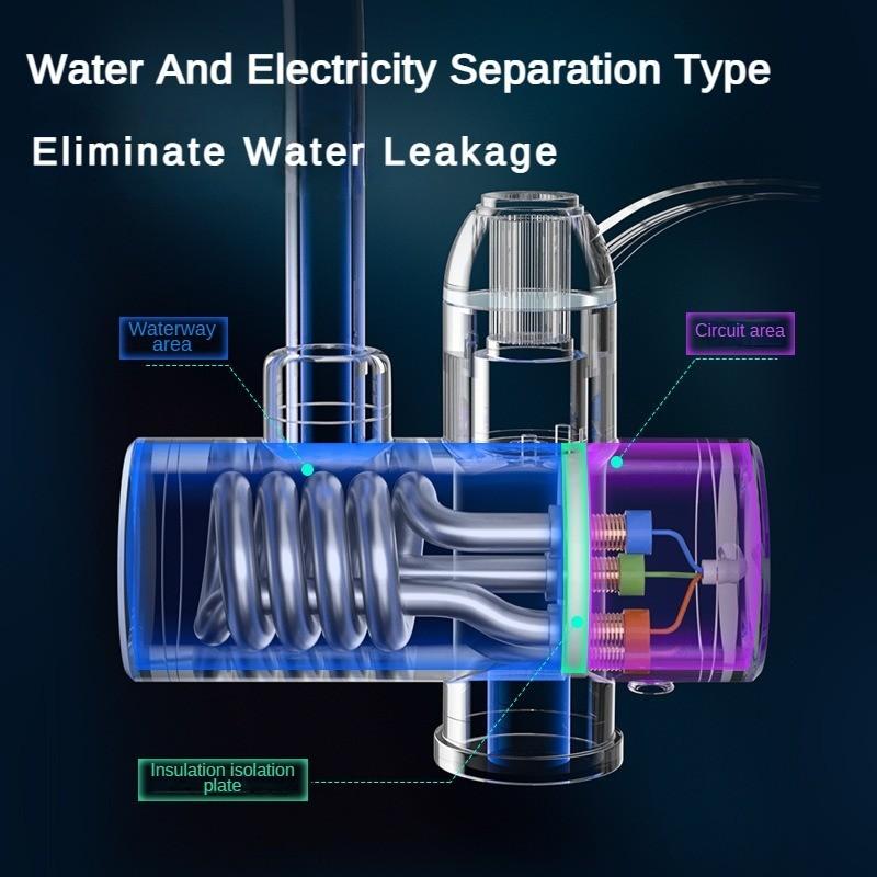 3000W Household Digital Display Electric Faucet Kitchen Hot and Cold Dual Purpose Heater Instant Heating Stainless Steel Faucet