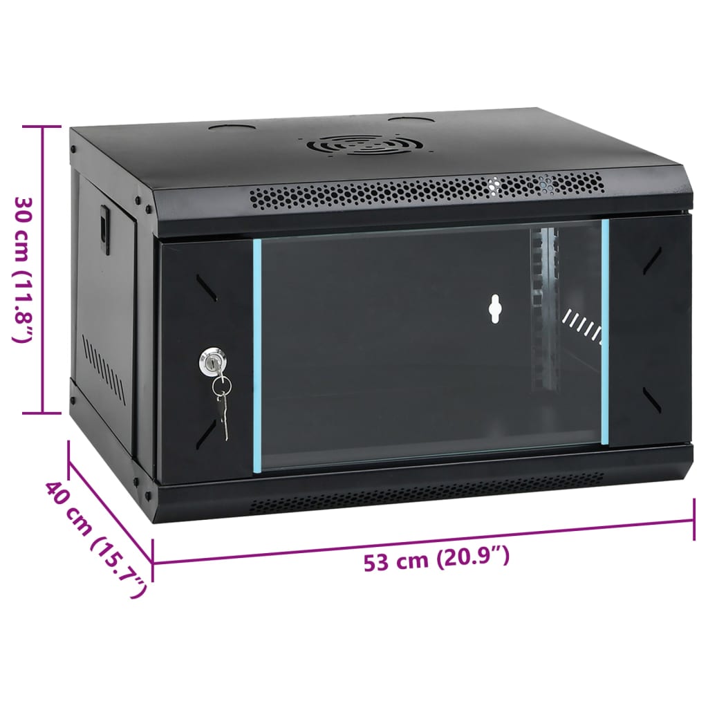 Vidaxl Ścienna Szafka Serwerowa 6U, 19", Ip20, 53X40X30 Cm