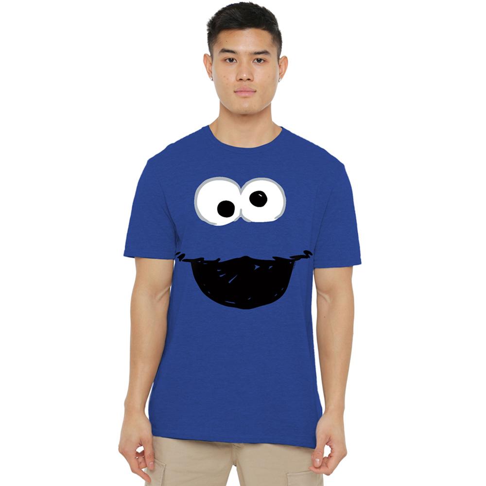 Sesame Street Unisex Adult Cookie Monster Crayon Heather T-Shirt