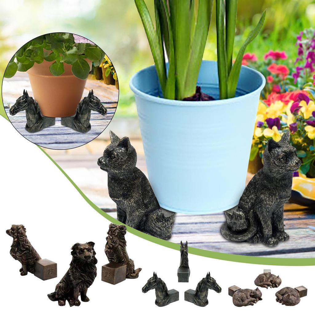 Animal Plant Pot Foot Flower Pot Support Resin Craft Decoration Set Of