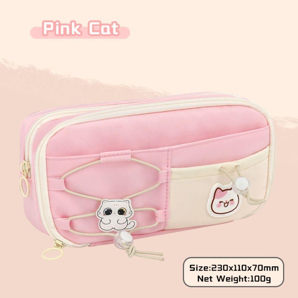 Black Cat Pencil Case Multi-layer Pen Box New Pen Bag  Back To School