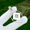 Square Plume Agate Gemstone 925 Silver Bezel Elegant Anniversary Pendant Jewelry