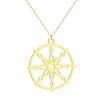 Kintal exquisite stainless steel Dharma Wheel Buddhism Necklace  Dharmachakra Charm Pendant jewelry Christma gift girlfriend