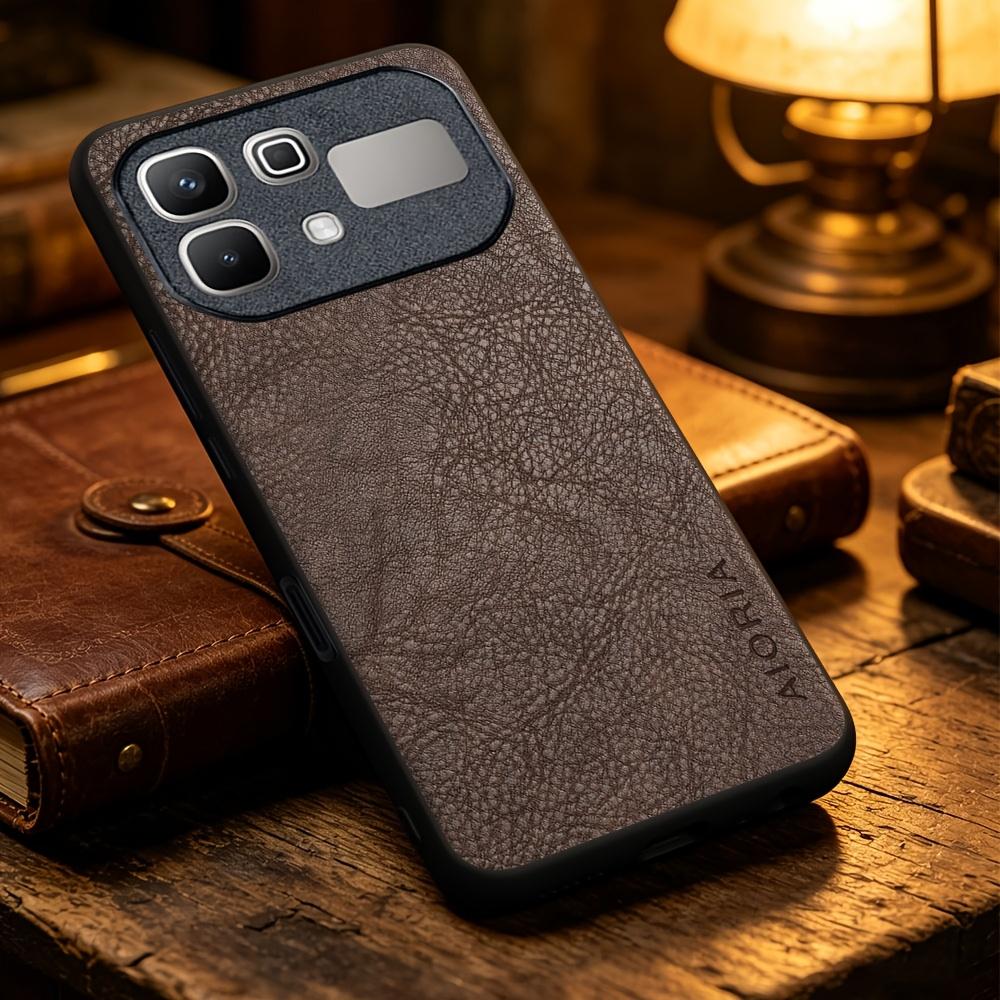 Phone Case - Solid Color Faux Leather Phone Case for Infinix Hot 70 60 50 Pro 60I Note 60 50 Pro 50X, Smart Precise Camera Hole Placement